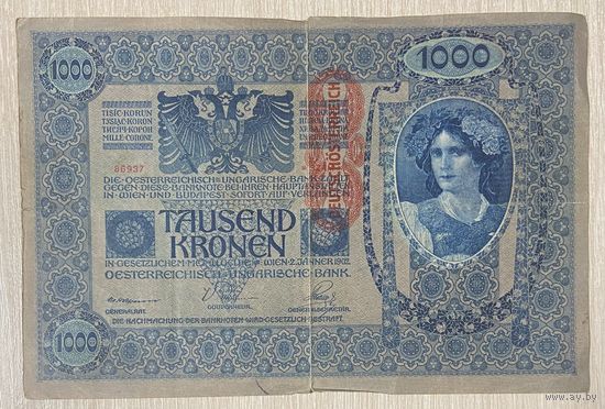 Банкнота 1000 крон 1902 год. Австро-Венгрия. С рубля без МЦ.