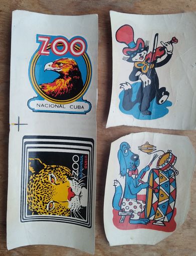 Переводные (сдвижные) картинки. Животные. 1985 г. Киев. 4 шт. Цена за 1.