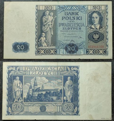Польша 20 злотых 1936 года, AS2944300. 23.2