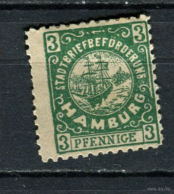 Германия - Гамбург (Hammonia) - Местные марки - 1889 - Корабль 3Pf - [Mi.45A] - 1 марка. MH.  (Лот 89Df)