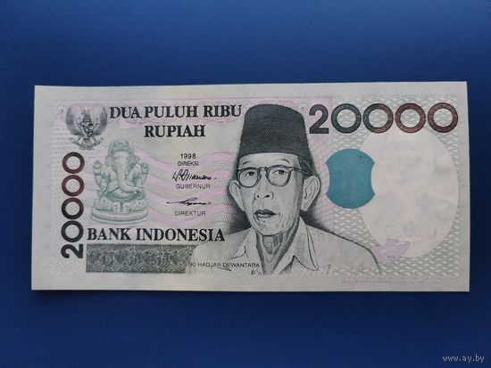 Индонезия 20 000 рупий 1998г unc, пресс