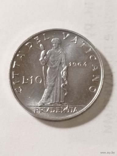 Ватикан 10 лир 1964