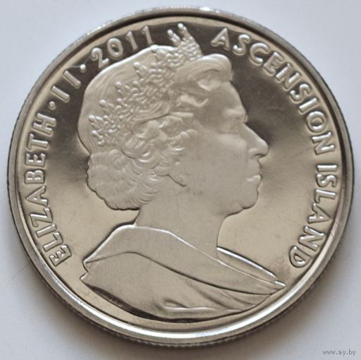 Остров Вознесения 1 крона 2011 год "Королева Елизавета II и Принц Филипп"