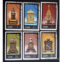 Марки ГДР 1975. Старинные часы. Серия из 6 марок.