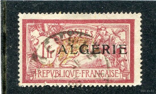 Французский Алжир. Аллегория. Надпечатка Алжир на 1фр