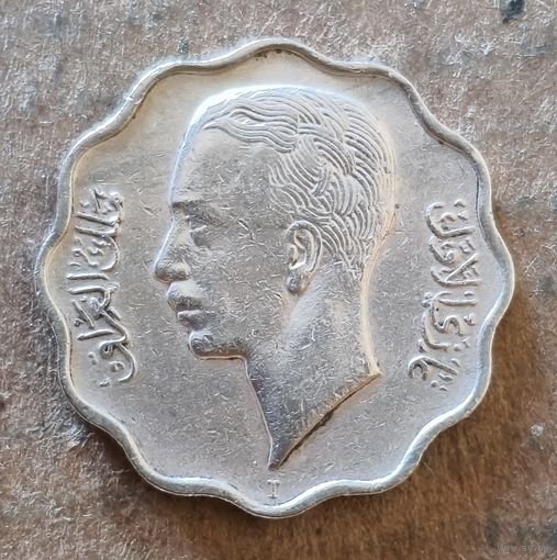 Ирак 4 филса 1938 г., отметка мд., "I" -- Бомбей /медно-никелевый сплав/ KM# 105a, ЧИТАЙТЕ ОПИСАНИЕ!