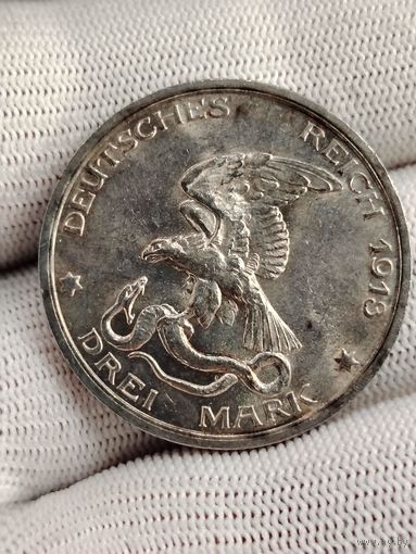 3 Марки,1913 год.Пруссия.UNC.