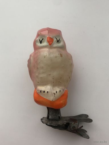 Елочная игрушка Спящая сова.