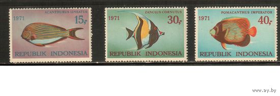 Индонезия-1971(Мих.698-700) , **  , Морская Фауна , Рыбы, (полная серия)