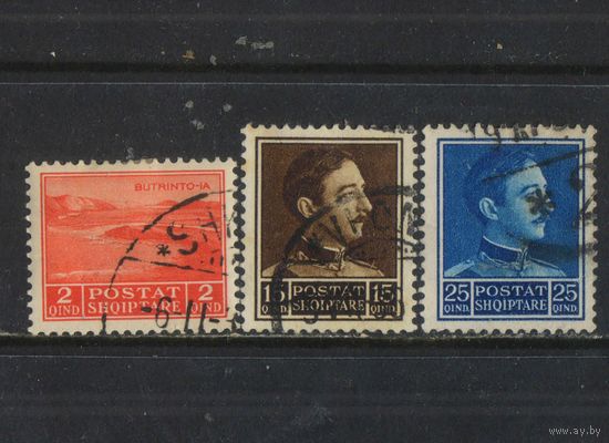 Албания Кор 1930  Зогу  I Музей-заповедник Бутринти  Стандарт  #218,221,222