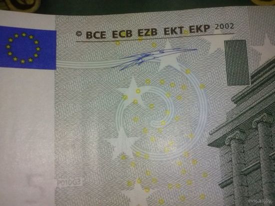 Европейский Союз. 5 евро (образца 2002 года), подпись Вима Дуйзенберга