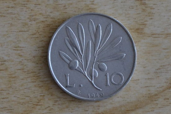 Италия 10 лир 1949