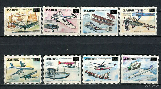 Конго (Заир) - 1978 - Авиация - (на клее есть следы от хранения) - [Mi. 580-587] - полная серия - 8 марок. MNH.  (Лот 75HC)-T4P55