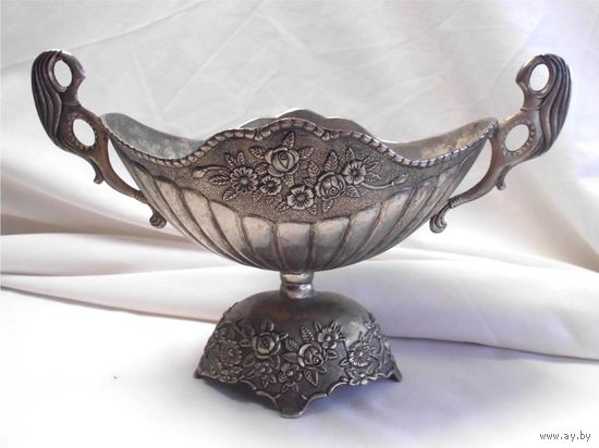 Фруктовница Конфетница Ладья Шлем Серебрение 31,3 х 15,3 см