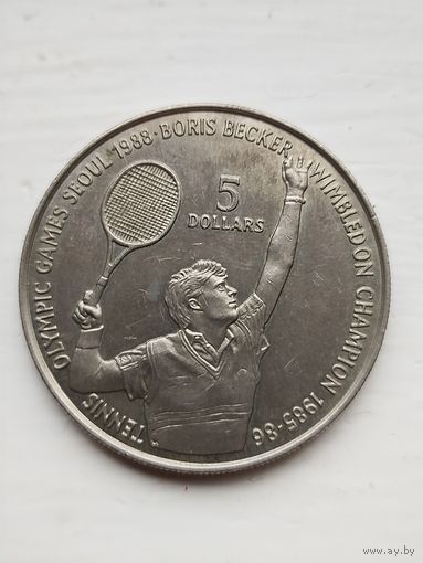 5 долларов Ниуэ. Борис Беккер.