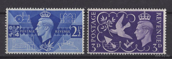 Великобритания 1946 ** Победа Георг VI, серия 2 марки