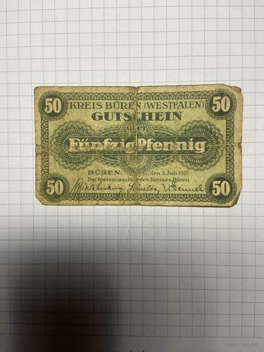 Нотгельд 50 пфеннигов (Германия Веймарская республика). -2612
