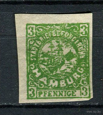Германия - Гамбург (Hammonia) - Местные марки - 1889 - Корабль 3Pf - [Mi.45B] - 1 марка. Чистая без клея.  (Лот 90Df)