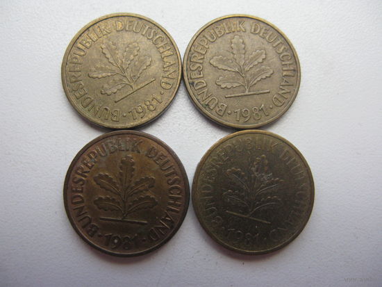 ФРГ   5 пфеннигов 1981  D. F. G. J.