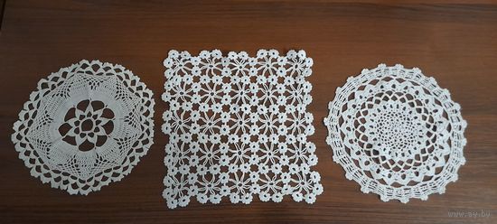 Салфетки, х/б,ручная работа, серед.20в.