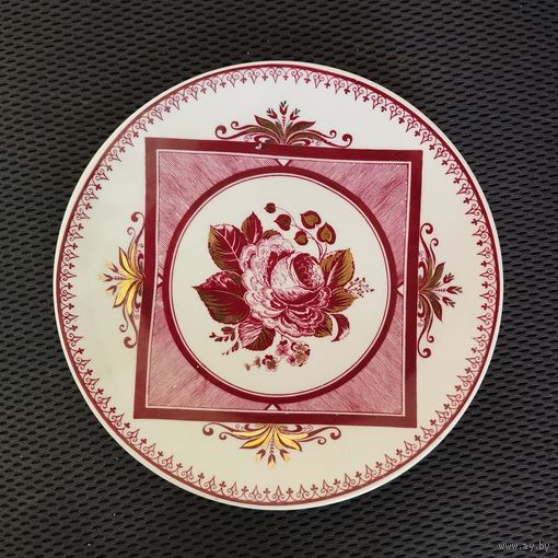 Тарелка настенная Роза бордо, ЛФЗ