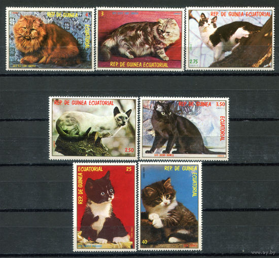 Экваториальная Гвинея - 1978г. - Кошки - полная серия, MNH [Mi 1394-1400] - 7 марок