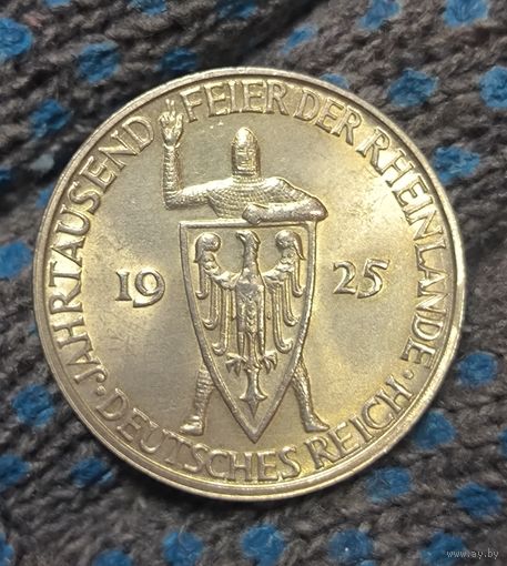 С рубля без мц! 3 рейхсмарки 1925 D рыцарь Веймарская республика нечастый двор
