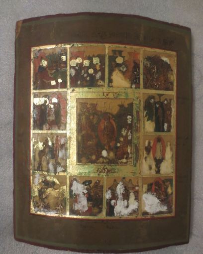 Иконы Икона "Двунадесятые Праздники" с ковчегом (30х35,5х2,4 см