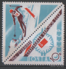 Заг. 3247. 1966. Горнолыжник. Купон. чист.