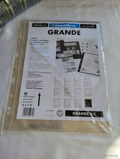 Leuchtturm C2 Grand Листы для банкнот на 2 ячейки! Целая пачка 5 шт! Германия, Лёйхтурм, Leuchtturm! ВОЗМОЖЕН ОБМЕН!