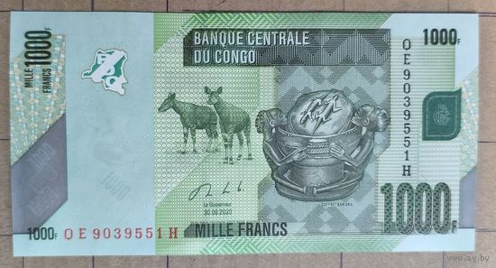 Конго (ДР) 1000 франков 2020 г., P:101b