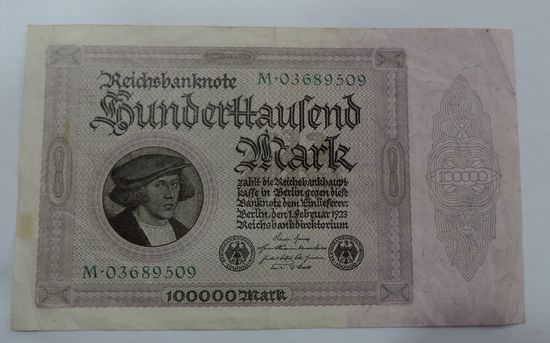100000 марок 1923 г. Германия.