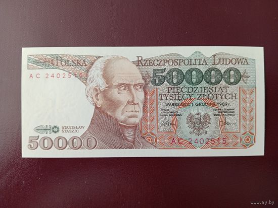 Польша 50000 злотых 1989 UNC