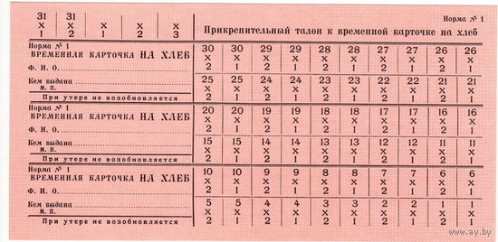 СССР, карта на хлеб, 1969 г., Гознак