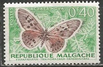 Республика Мадагаскар. Бабочка Акрея Гова. 1960г. Mi#446.