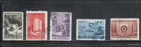 Болгария-1949, (Мих.699-703), гаш. , Промышленность, Трактор (полная серия)