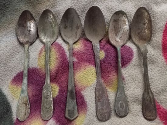 Ложки чайные старинные 2 клейма братьев Хеннеберг