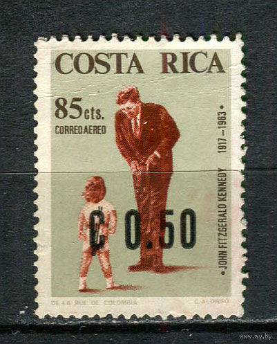 Коста-Рика - 1966 - Кеннеди с надпечаткой 0,50Col на 85С - [Mi.697] - 1 марка. Гашеная.  (Лот 22HF)-T41P10