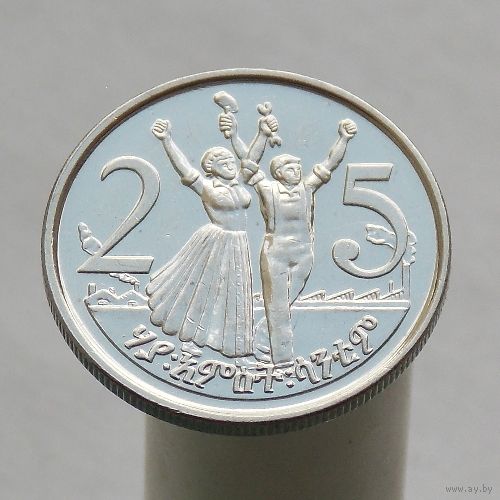 Эфиопия 25 сантимов 2012