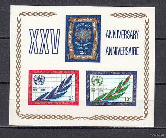 ООН. ООН. 1970. 1 блок б/з   MNH