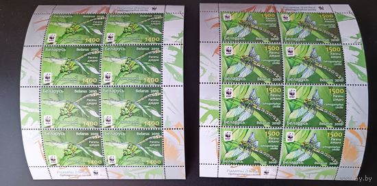 Беларусь 2010 WWF фауна рогатый  дедка стрекоза насекомые 4 листа