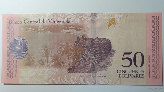 Венесуэла, 50 боливаров 2018 г. Серия С. UNC.