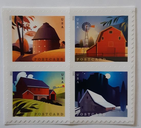 2021 Амбары ( вечные марки для отправки открыток внутри страны)  США