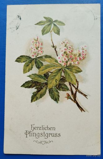 Открытка старинная. Цветы. 1921 г.
