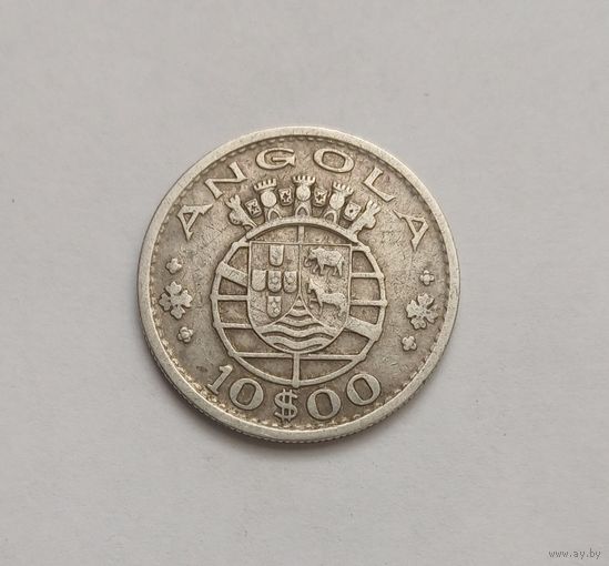 10 эскудо. 1952г. 720пр., Ангола. Не чищена.
