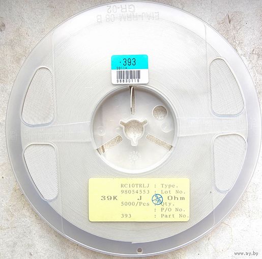 0805. 39 кОм. Катушка 5000 штук. 39кОм. 39к. Резисторы смд. smd 2012