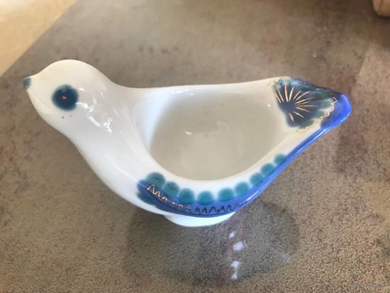 Подставка под яйцо Пашотница Голубь СССР, фарфор, ЗКХ, Полонне, 1970-е гг.