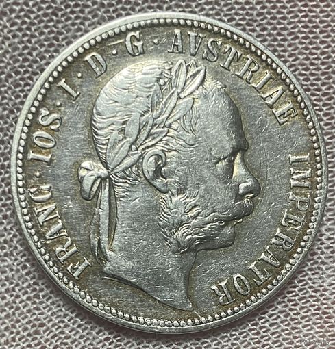 Монета 1 флорин 1887 год. Австро-Венгрия. Франц Иосиф I