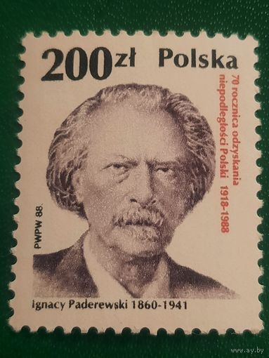 Польша 1988. Ignacy Paderewski 1860-1941