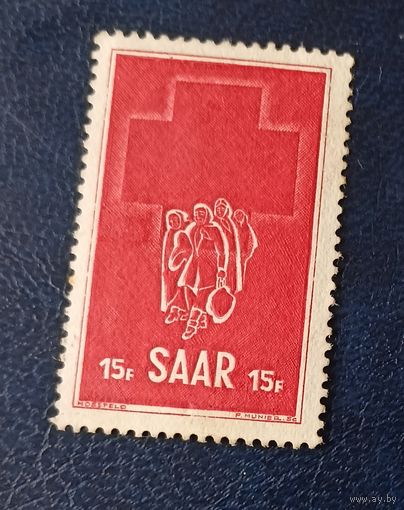 Саар 1952** красный крест полная серия без наклеек и их следов